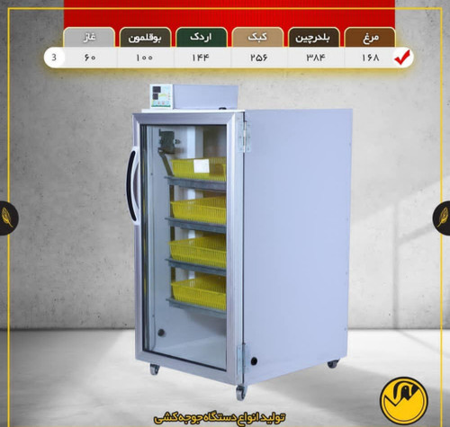 دستگاه جوجه کشی ۱۶۸تایی مدل TR3 (اصل)